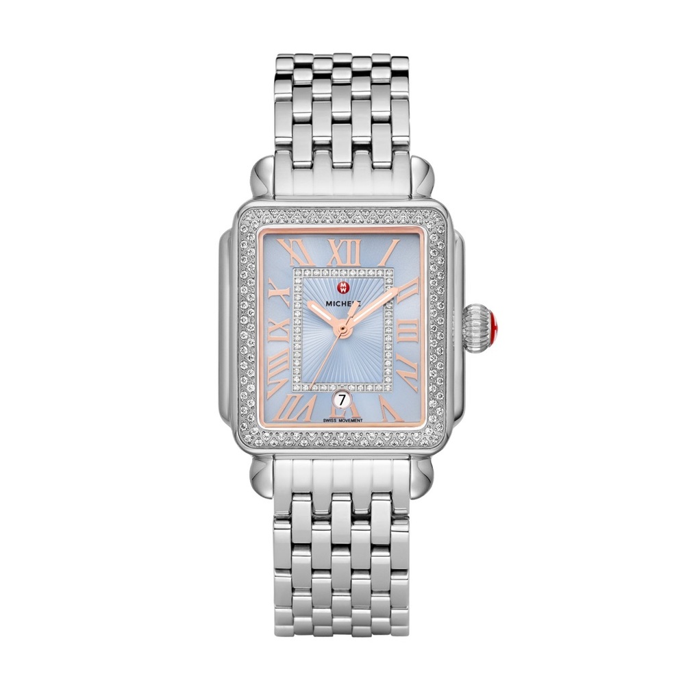 🚫SOLD Michele Deco Sky Madison Stainless Steel with Pink Gold Accents